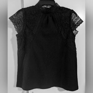 Cable & Gauge Black Lace Blouse
